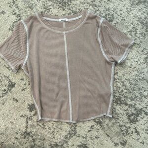 Light brown inside out detail shirt TP/XS